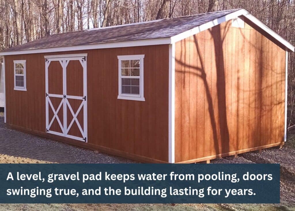 Prepare a gravel pad for your shed