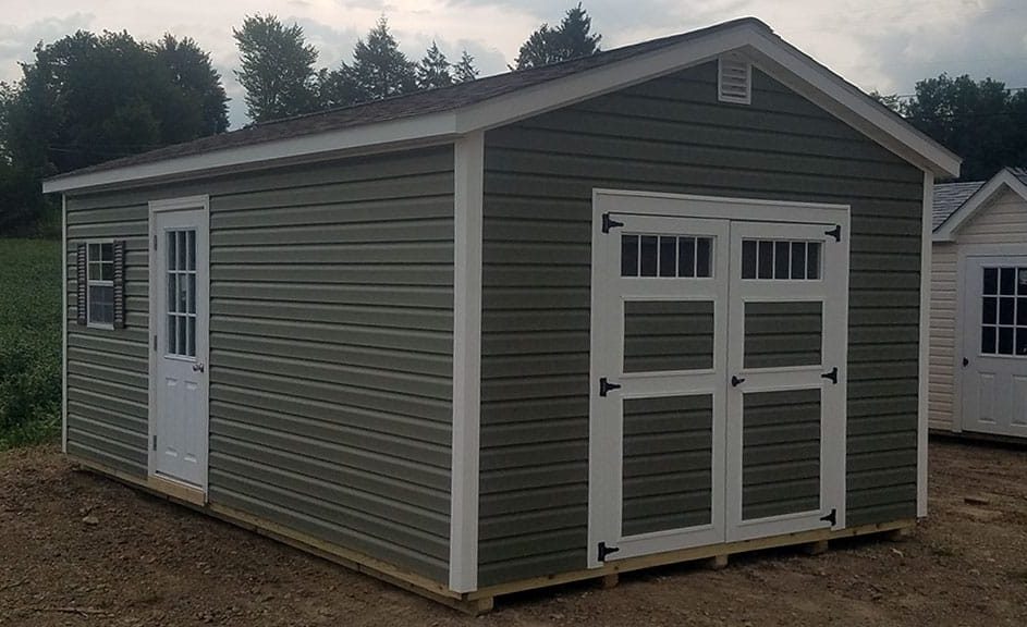 Gable barn, custom siding color in Butler, PA